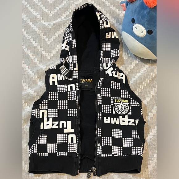 Other - Baby boy black and white hoddie zippered vest, size 2t